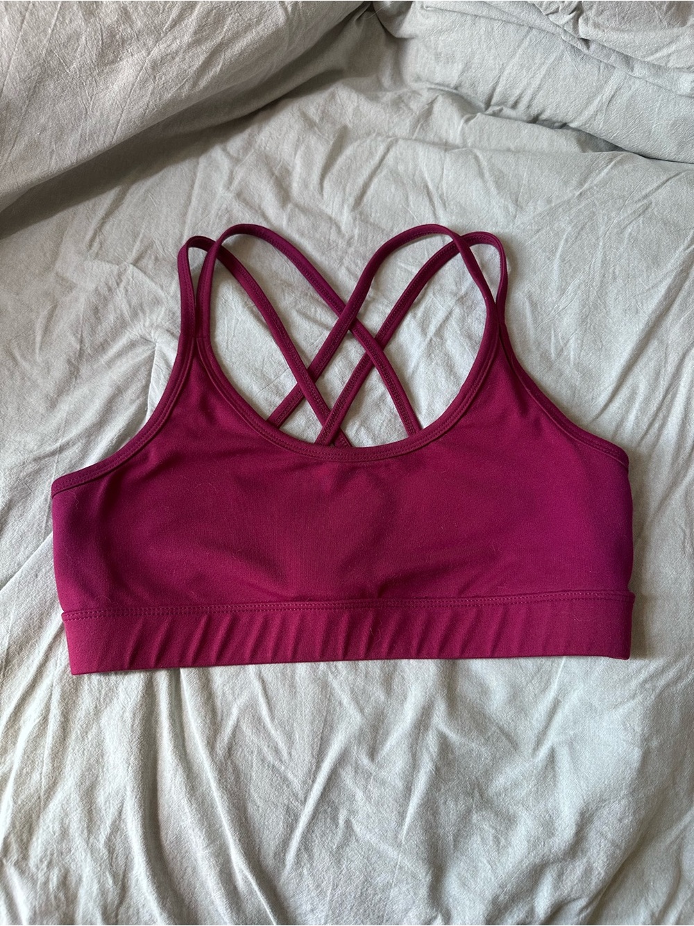 Threads 4 Thought Deep Magenta Strappy Sports Bra